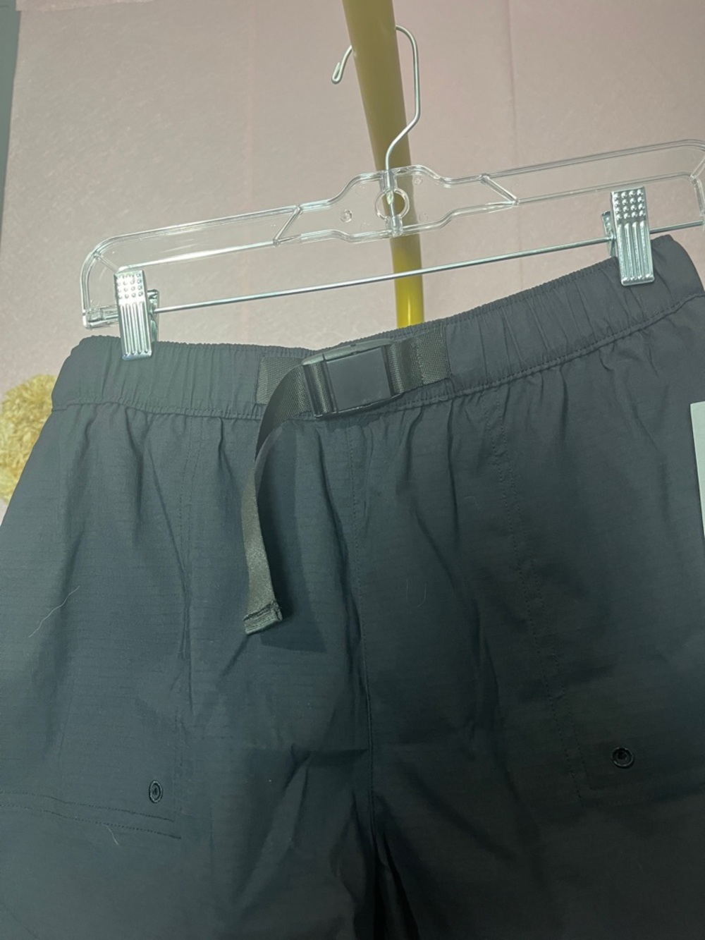 Mono B Black Athletic Shorts with Built-In Belt - Picture 2 of 6
